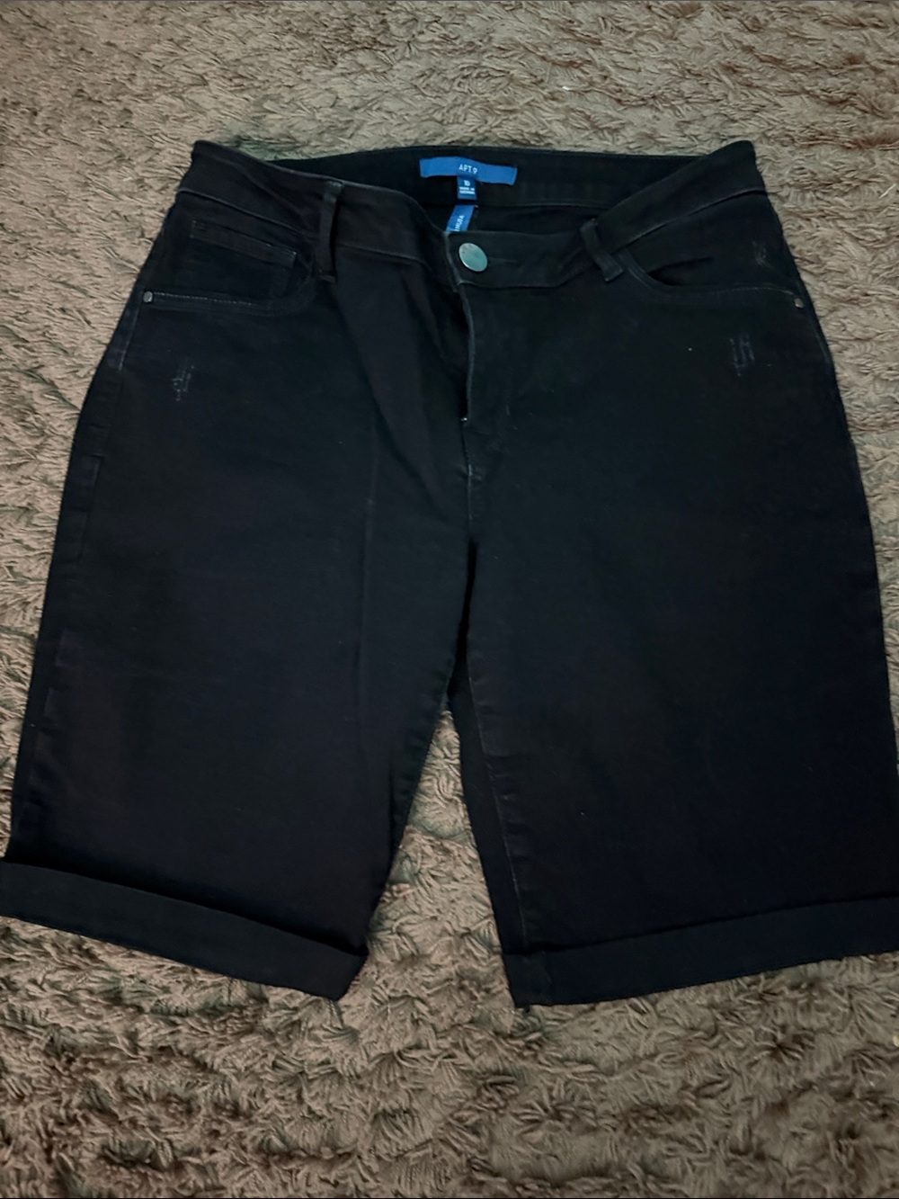 Apt. 9 Black Cuffed Bermuda Shorts - Classic Fit